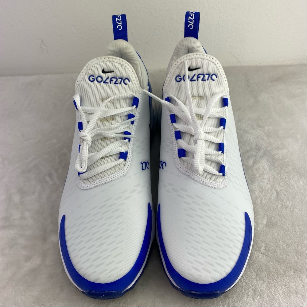 New Nike Air Max 270  White Racer Blue Black CK6483-106 Men's Golf Shoe - Picture 4 of 12